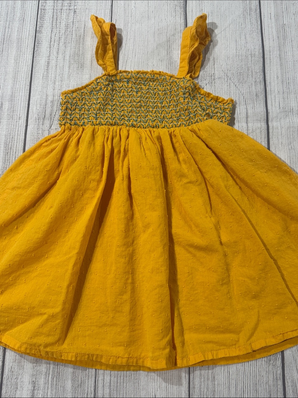 Tommy Bahama Toddler Girls Yellow Gold & Turquoise Smocked Sundress